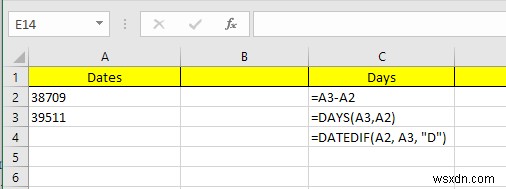 Excelで日付を減算する方法 