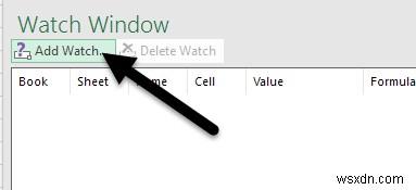 Excel ウォッチ ウィンドウを使用してブック内の重要なセルを監視する