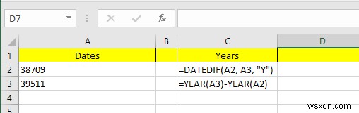 Excelで日付を減算する方法 