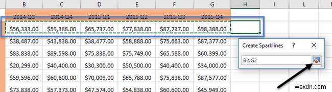 Excel でスパークラインを使用する方法 