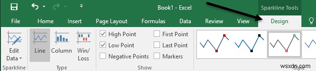 Excel でスパークラインを使用する方法 