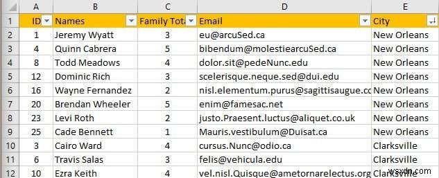 Excel でデータをフィルター処理する方法 