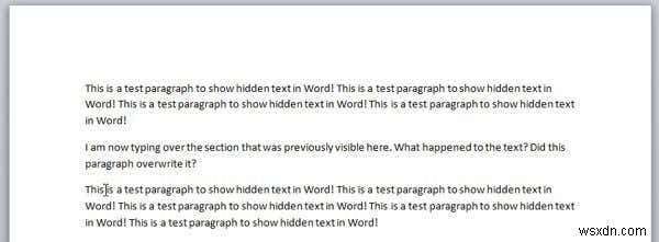 Word でテキストを非表示にして非表示のテキストを表示する