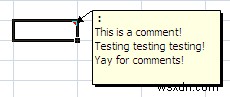 Excel ワークシートのセルにコメントを追加する方法