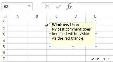Excel ワークシートのセルにコメントを追加する方法