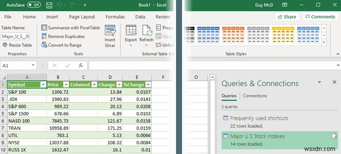 Excel をツールとして使用して Web からデータをコピーする 