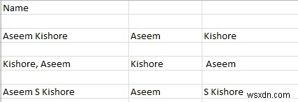 Excel で姓と名を分ける方法