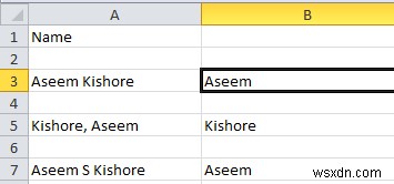 Excel で姓と名を分ける方法