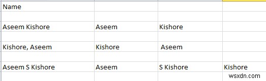 Excel で姓と名を分ける方法