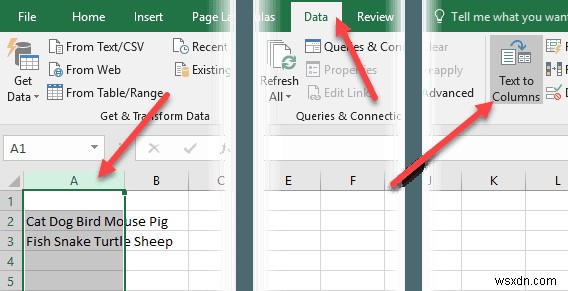 Excel で姓と名を分ける方法