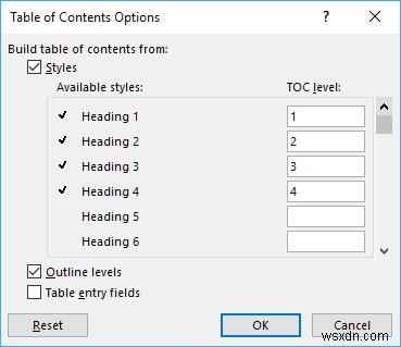 Word ドキュメントに目次をすばやく追加する