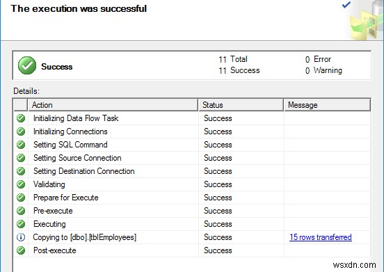 MS Access から SQL Server データベースにデータを移行する