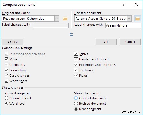 Word でドキュメントの比較と結合を使用する方法