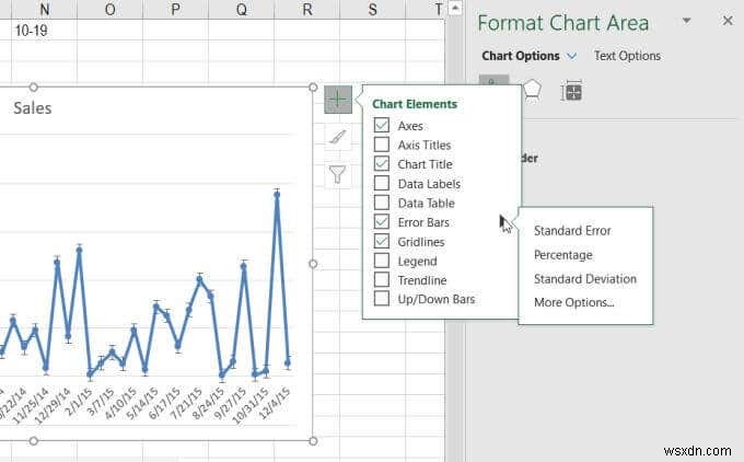 Excel でエラー バーを追加する方法