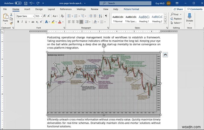 Word で 1 ページの横長を作成する方法