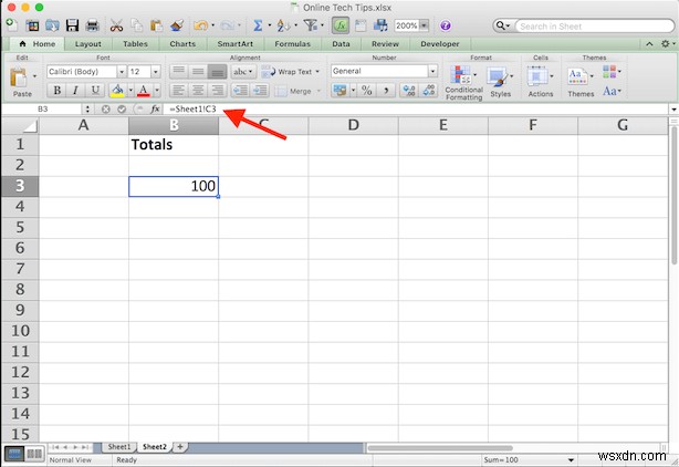 Excel のシートとブックの間でセルをリンクする