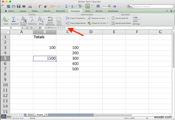 Excel のシートとブックの間でセルをリンクする