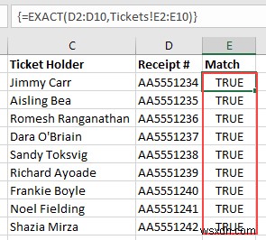 Excel で一致する値を見つける方法 