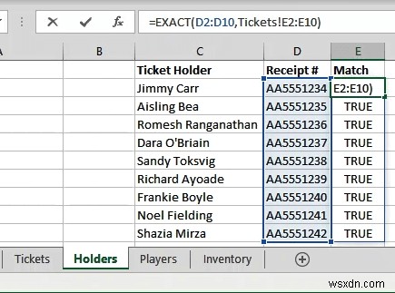 Excel で一致する値を見つける方法 