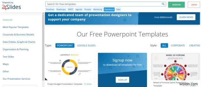 無料の PowerPoint テンプレートの 10 の素晴らしい Web サイト 