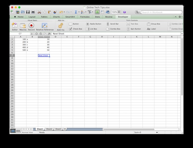 Excel でワークシートを切り替える方法 