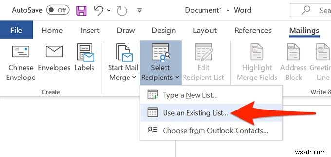 Excel スプレッドシートから Word でラベルを作成する方法