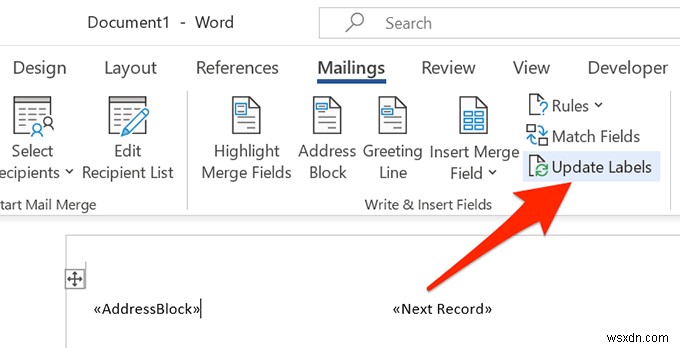 Excel スプレッドシートから Word でラベルを作成する方法