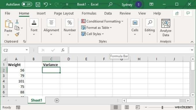 Excel で分散を計算する方法