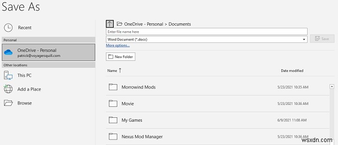 Word ドキュメントを OneDrive に自動的にバックアップする方法