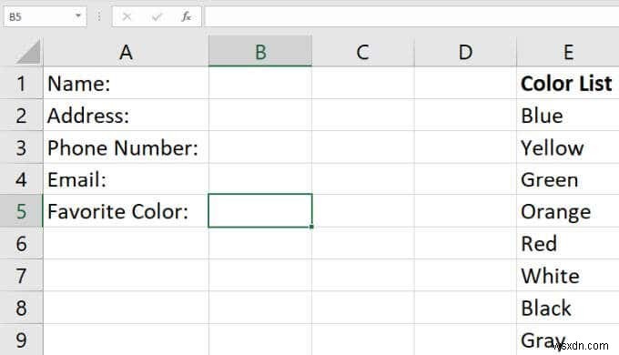 Excel でドロップダウン リストを作成する方法