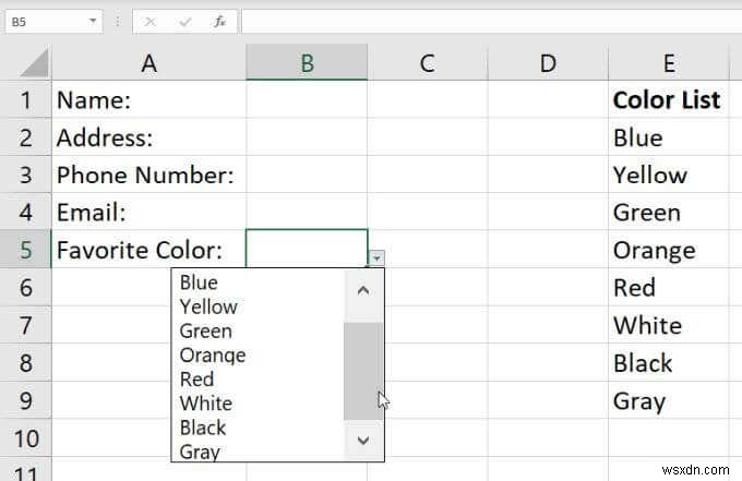 Excel でドロップダウン リストを作成する方法