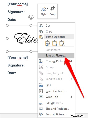 Microsoft Word ドキュメントに署名を挿入する方法
