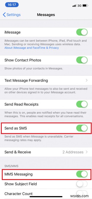 iPhone が SMS メッセージを送信できない問題を修正