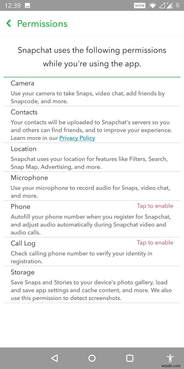 Snapchat でカメラへのアクセスを許可する方法