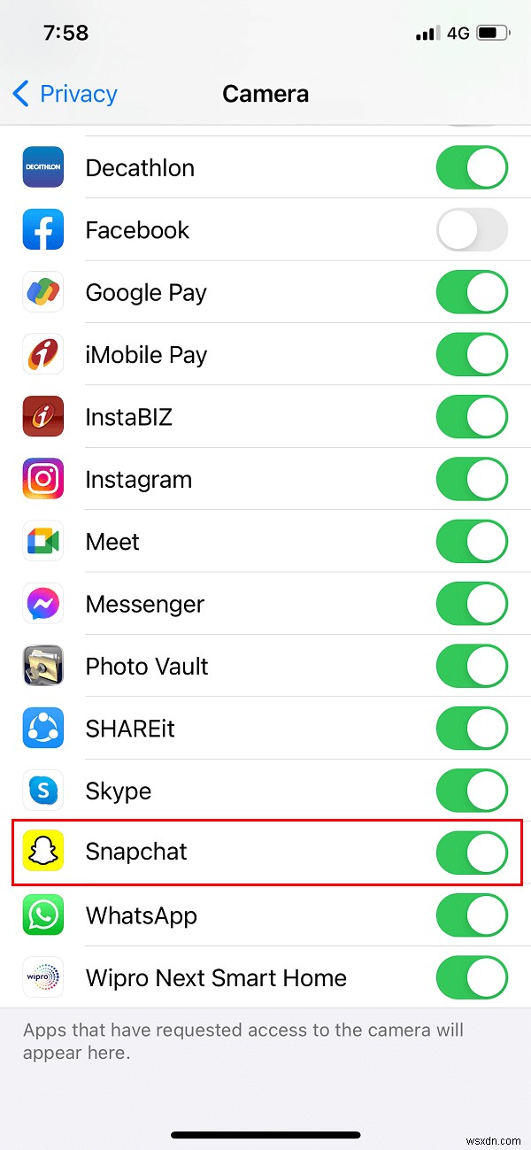 Snapchat でカメラへのアクセスを許可する方法