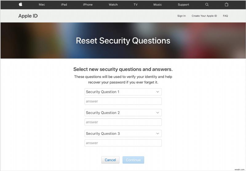 Apple IDのセキュリティ質問をリセットする方法 