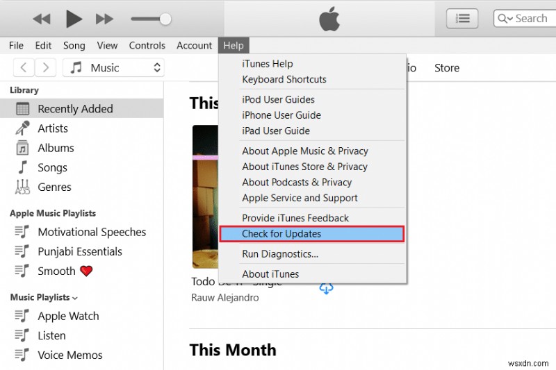 受信した無効な応答を修正する iTunes 