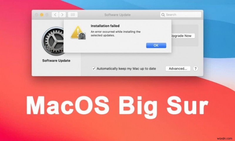 MacOS Big Sur インストール失敗エラーを修正