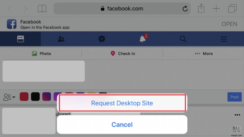 iPhone で Facebook デスクトップ版にアクセスする方法