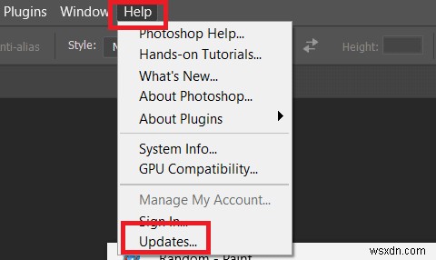 Photoshop のリクエスト エラーを修正