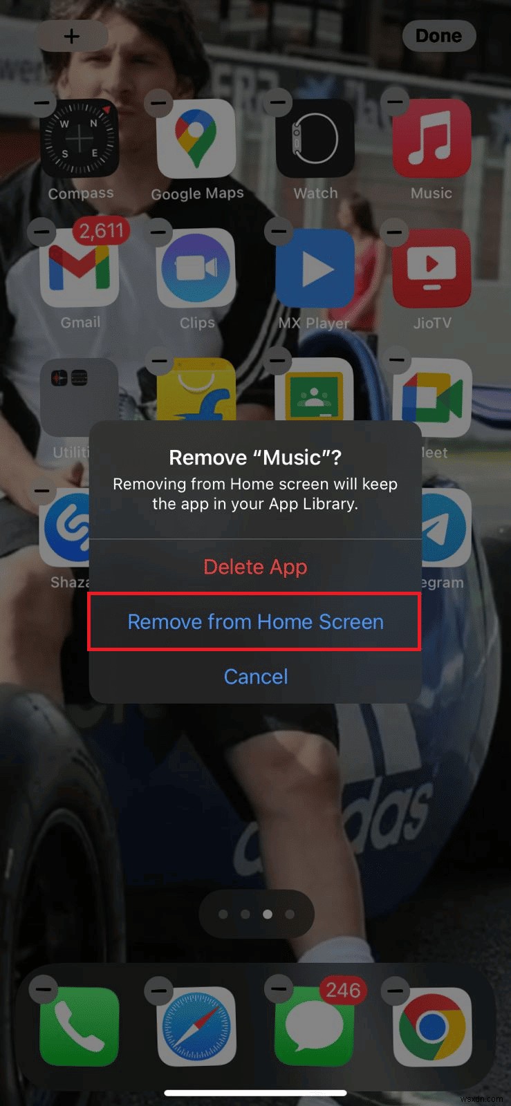iPhoneのホーム画面にアプリを戻す方法 