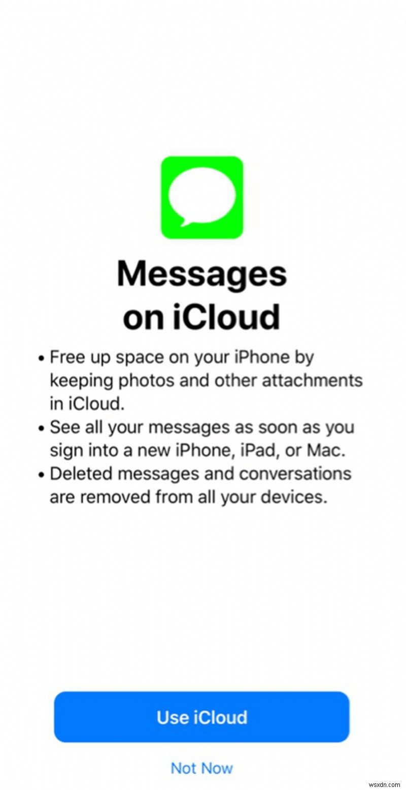 iCloud でのメッセージの無効化とダウンロードの意味