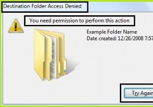 宛先フォルダーへのアクセス拒否エラーを修正 