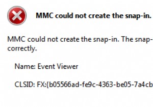 MMCを修正してスナップインを作成できませんでした 