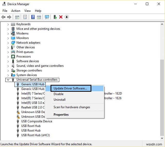 Windows 10 での USB デバイス記述子エラーの修正