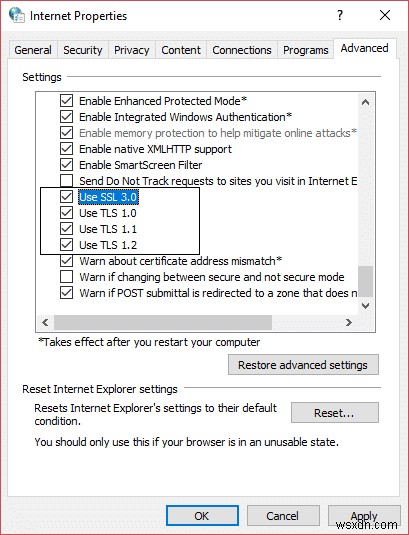 エラー 107 (net::ERR_SSL_PROTOCOL_ERROR) を修正 