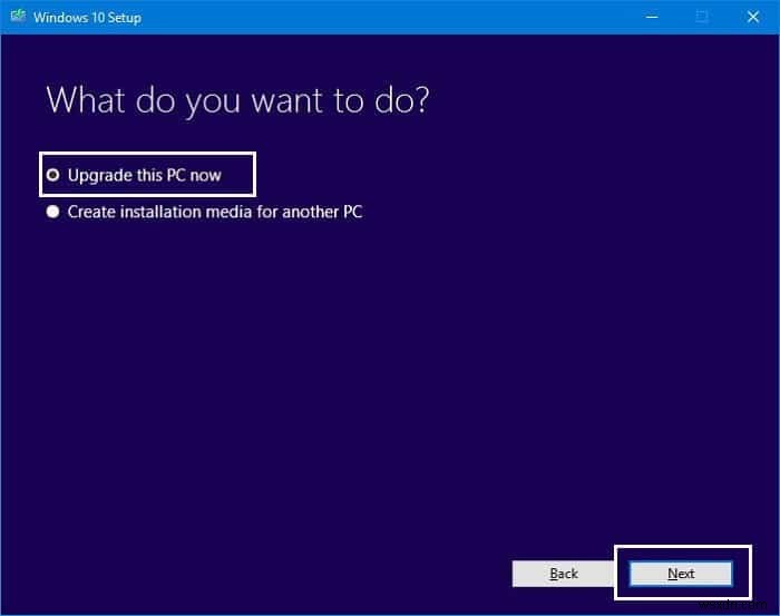 Windows 10 アップグレード アシスタントが 99% で停止する問題を修正 