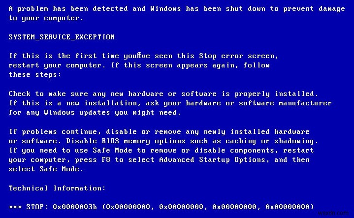 Windows 10 でのシステム サービス例外エラーの修正 
