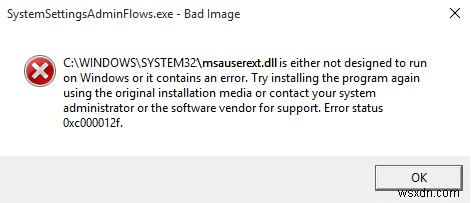 Windows 10 での SystemSettingsAdminFlows エラーの修正 