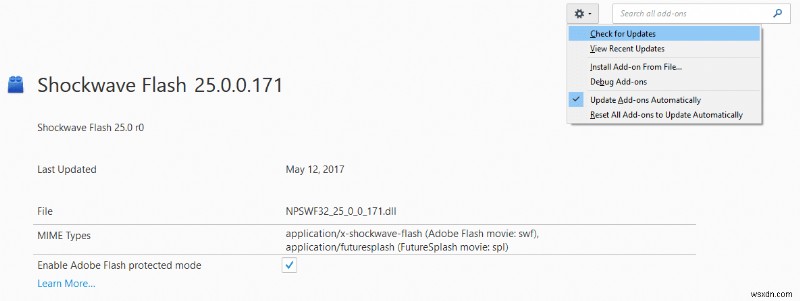 修正 Adob​​e Flash Player をアップグレードする必要があります 